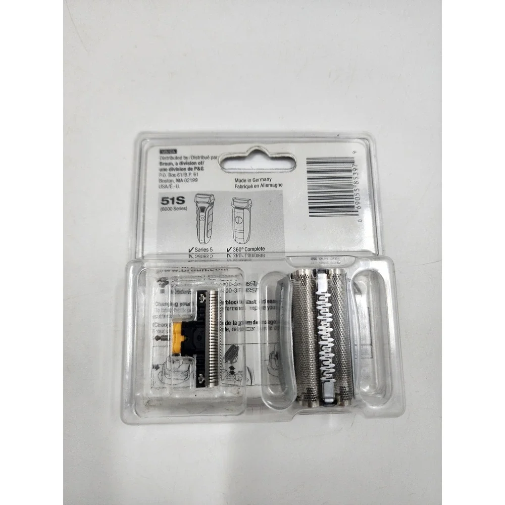 Braun Series 5 Shaver Replacement Foil and Cutter 51S 8000 Series Silver